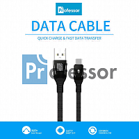 USB кабель PROFESSOR CA31 (черный) для iPhone 6; 7; 8