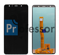 Дисплей Samsung A750 (A7 2018) с тачскрином черный Amoled переклейка