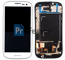 Дисплей Samsung i9300i (S3 Duos) с тачскрином в рамке белый Amoled