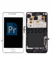 Дисплей Samsung i9100 (S2) с тачскрином в рамке белый