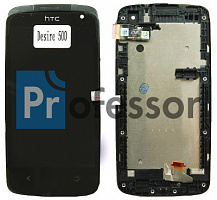 Дисплей HTC Desire 500 с тачскрином в рамке черный