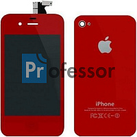 Дисплей Apple iPhone 4 с тачскрином красный зеркальный