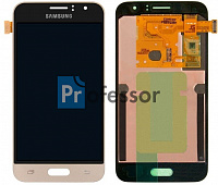 Дисплей Samsung J120F (J1 2016) с тачскрином золото OLED
