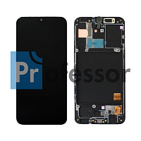 Дисплей Samsung A40 (A405) с тачскрином черный Amoled в рамке переклейка
