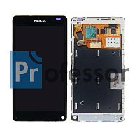 Дисплей Nokia N9 с тачскрином в рамке черный