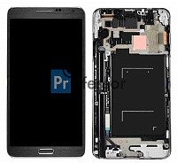 Дисплей Samsung N900 (Note 3) с тачскрином в рамке черный Oled