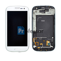 Дисплей Samsung i9300 (S3) / i9300i (S3 Duos) с тачскрином в рамке белый TFT