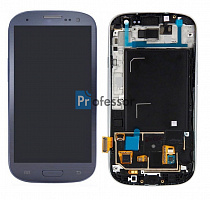 Дисплей Samsung i9300 (S3) / i9300i (S3 Duos) с тачскрином в рамке синий TFT