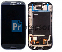 Дисплей Samsung i9300i (S3 Duos) с тачскрином в рамке синий Amoled