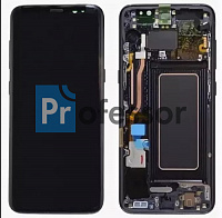 Дисплей Samsung G950 (S8) с тачскрином в рамке черный (засвет)