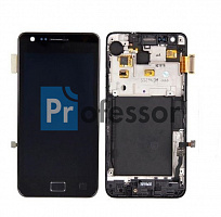 Дисплей Samsung i9100 (S2) с тачскрином в рамке черный
