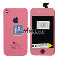 Дисплей Apple iPhone 4 с тачскрином розовый зеркальный