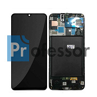 Дисплей Samsung A50 (A505) с тачскрином черный Amoled в рамке переклейка